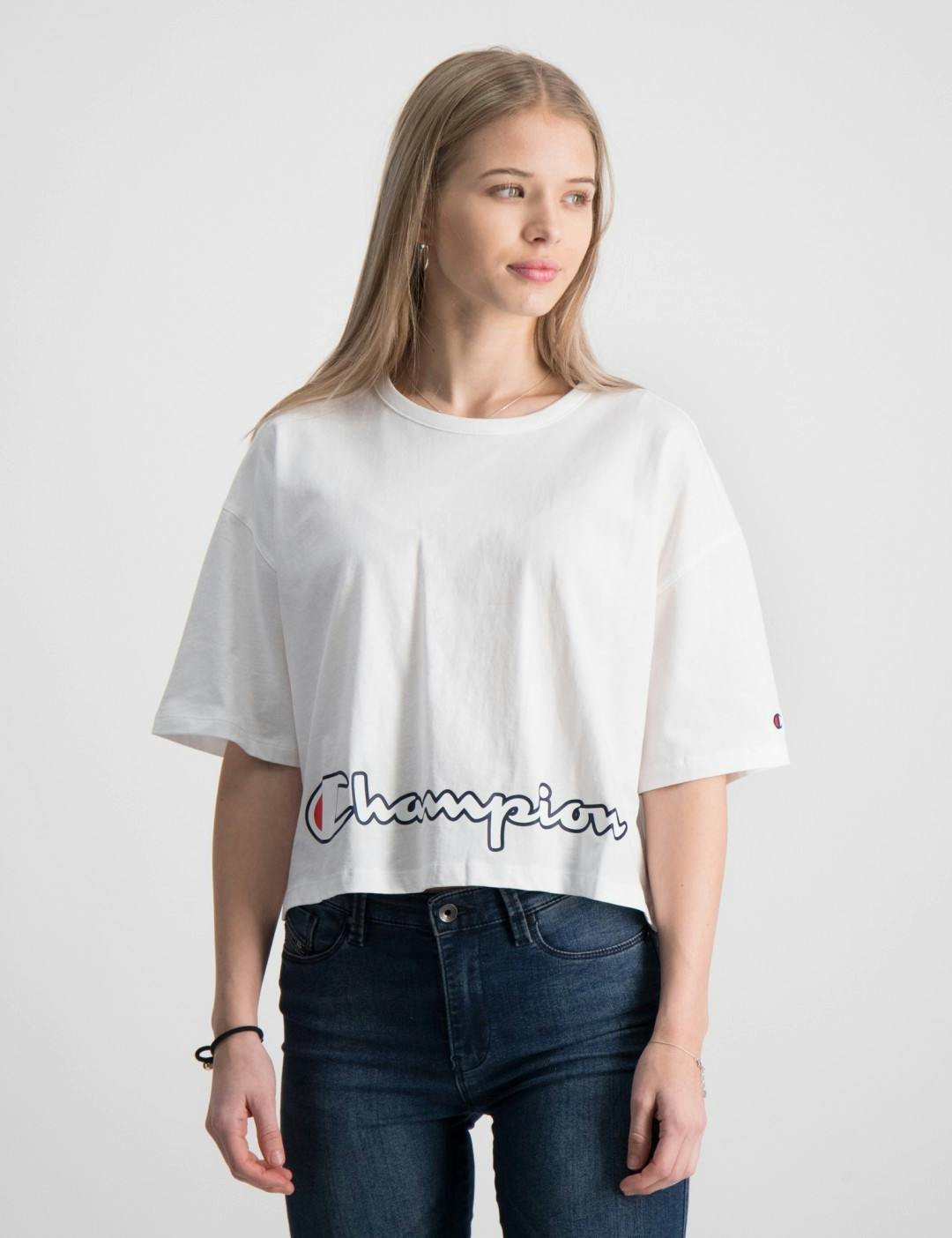 Weiß Crewneck T-Shirt für Mädchen Kids Brand