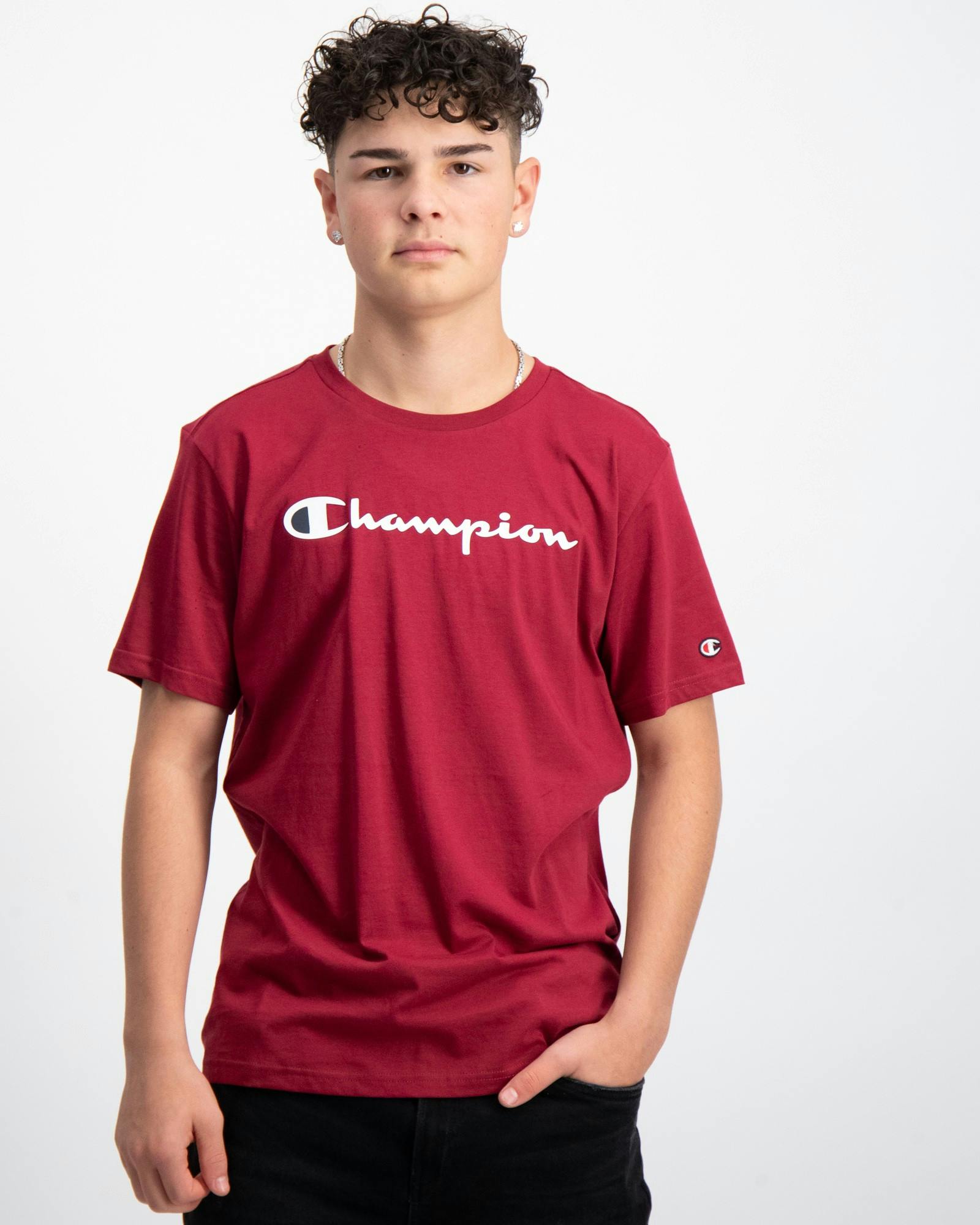 Rot Crewneck T-Shirt für Jungen | Kids Store Brand