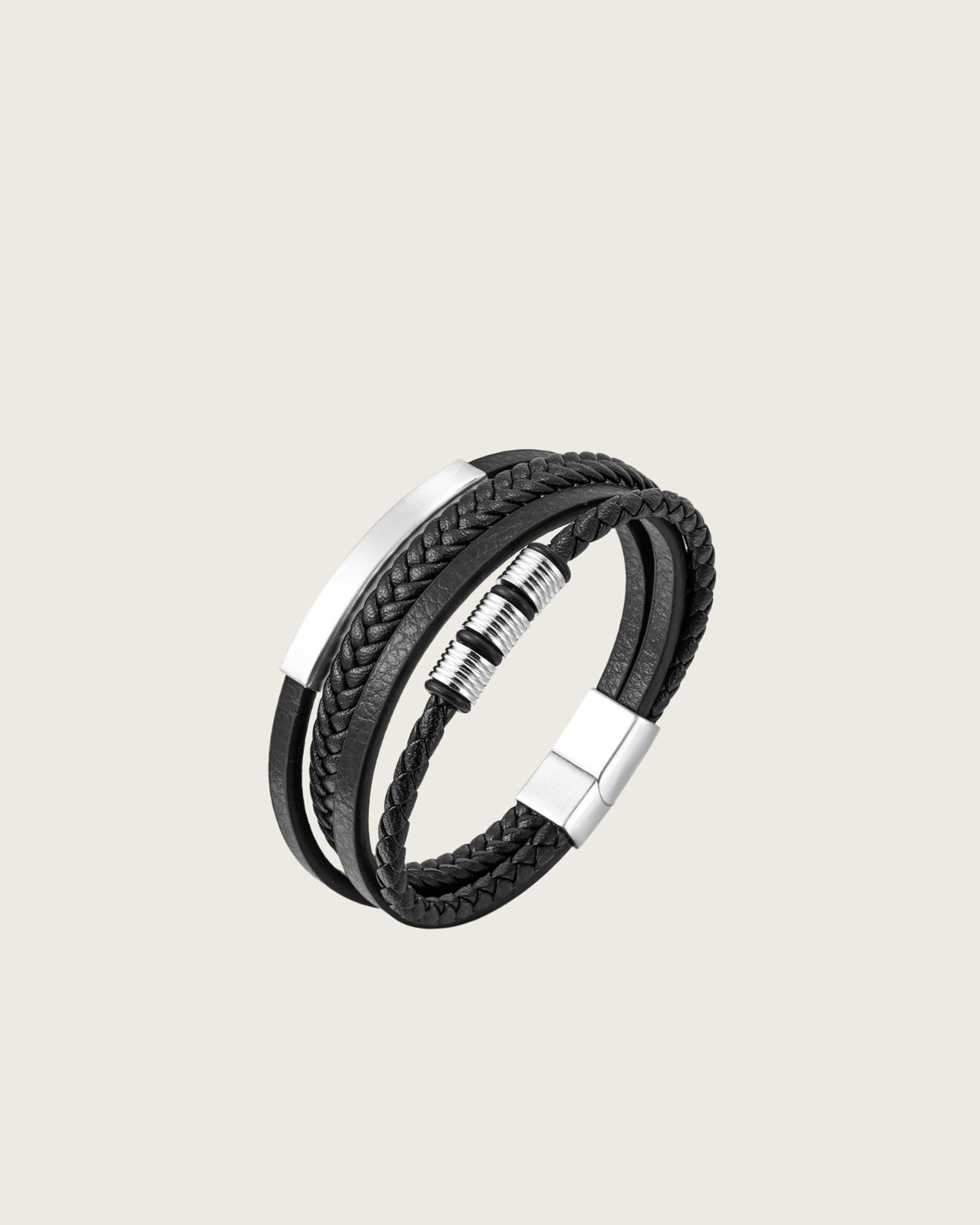 magnetic clasp leather bracelet