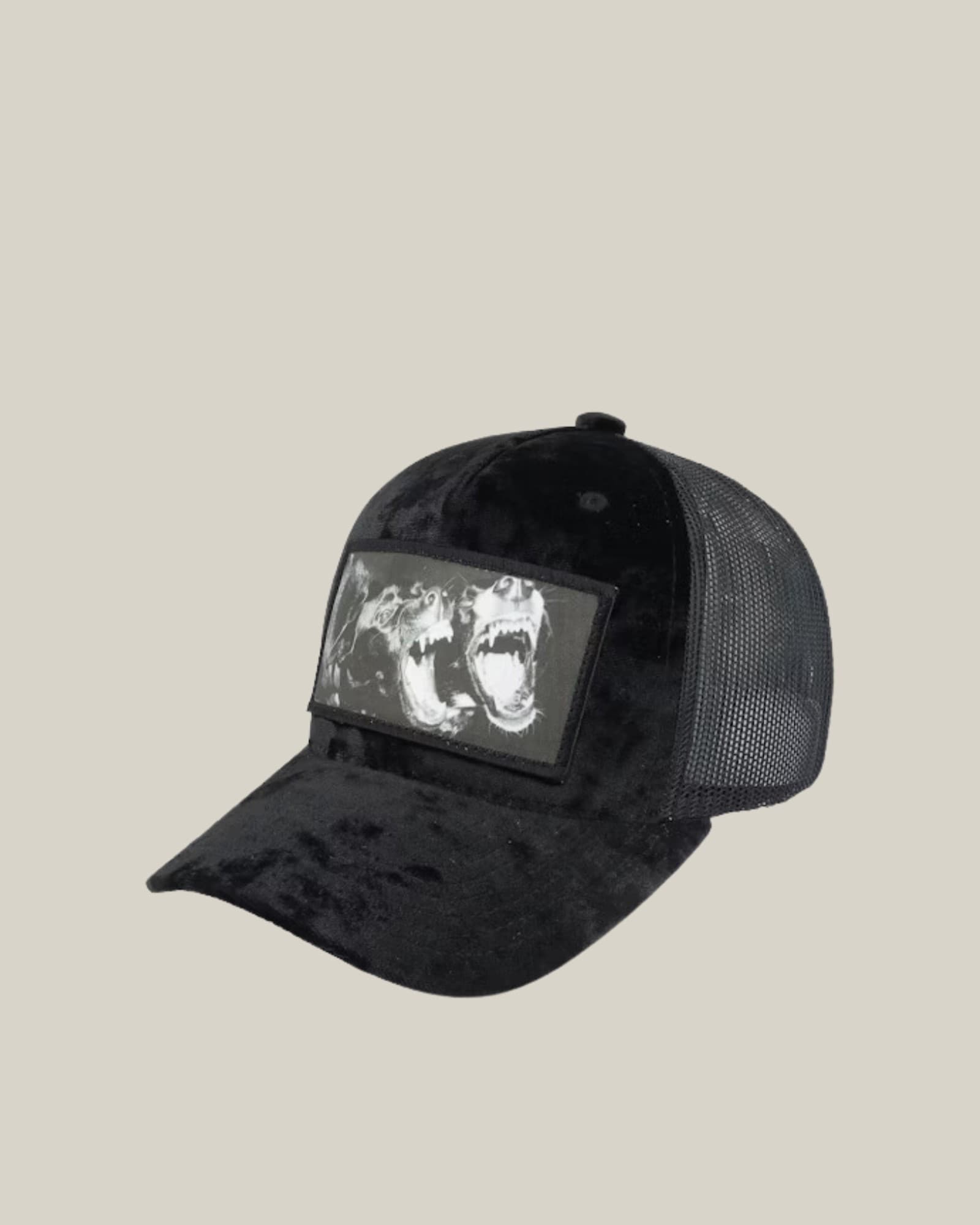 Dogs Velvet Black A-frame Trucker