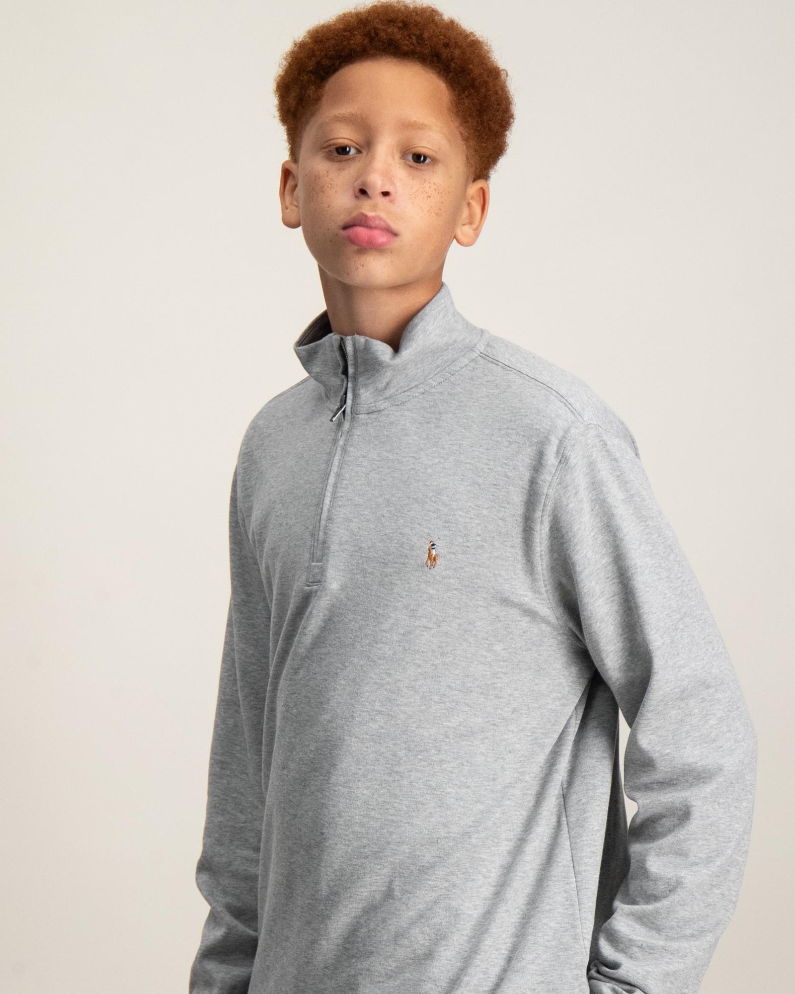 Cotton Interlock Quarter-Zip Pullover