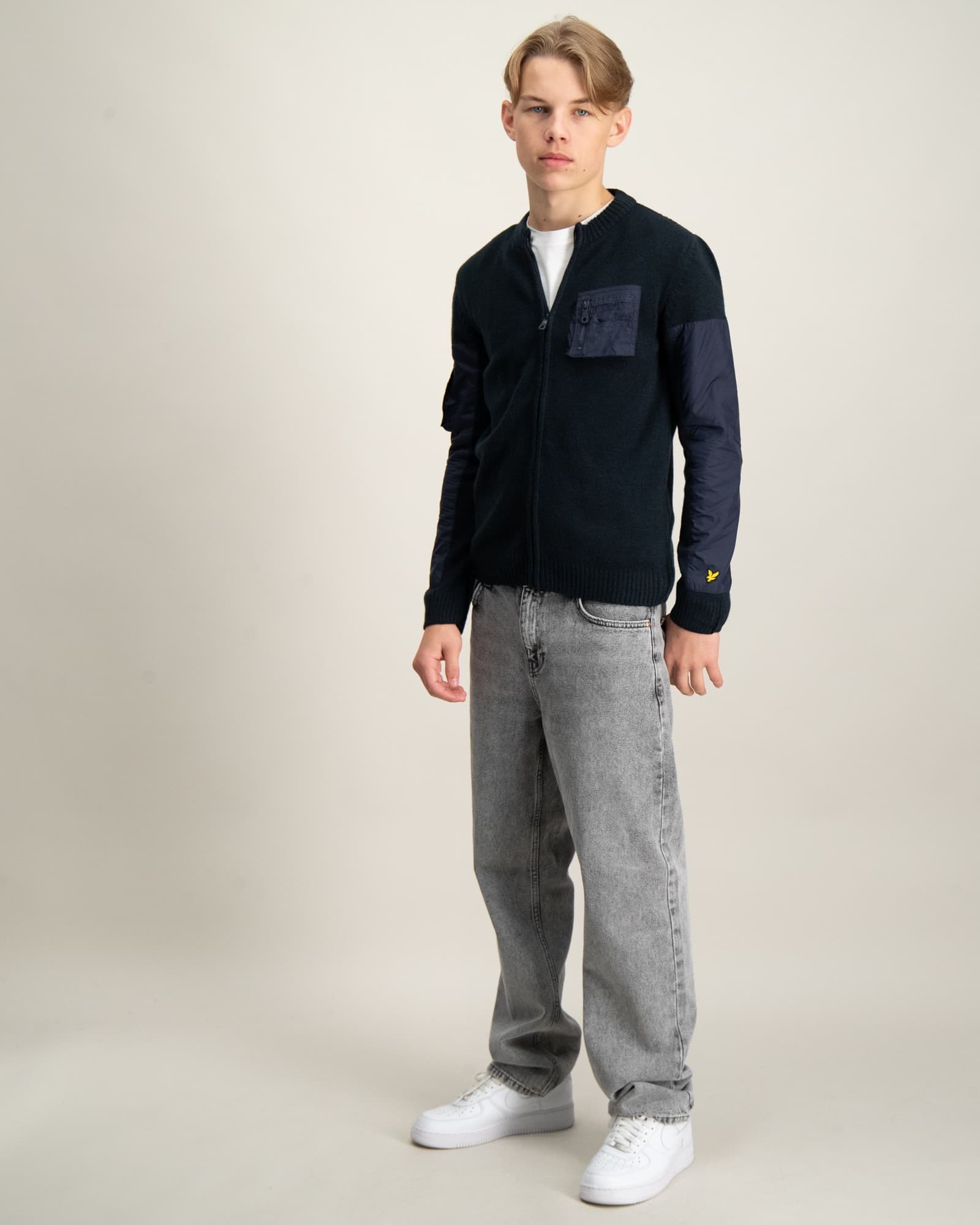 Tonal Nylon Trim Cardigan