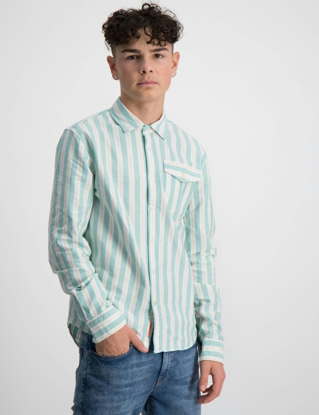 Yarn-dyed stripe Oxford shirt in Organic Cotton