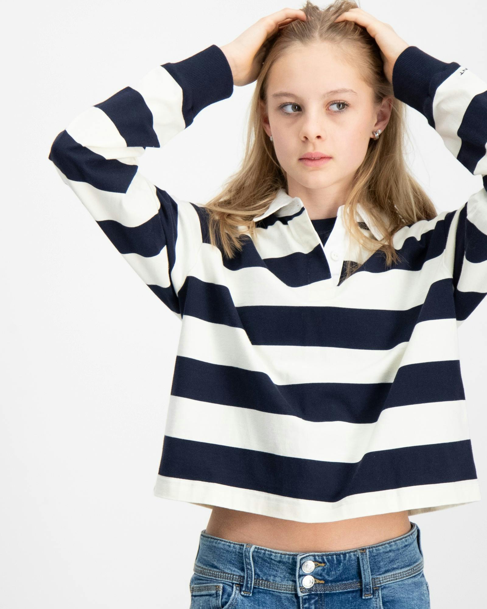 STRIPED CROPPED RUGGER