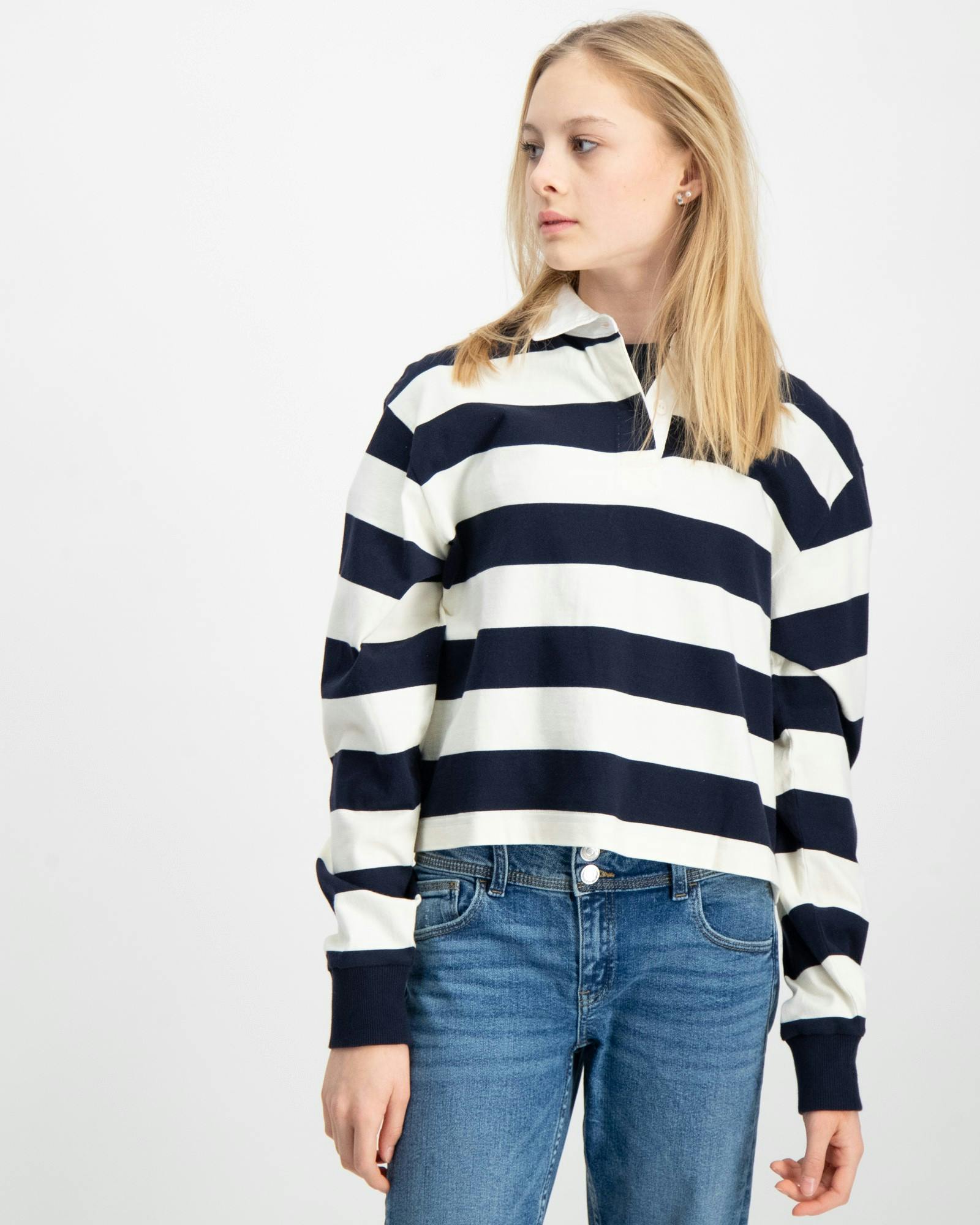 STRIPED CROPPED RUGGER