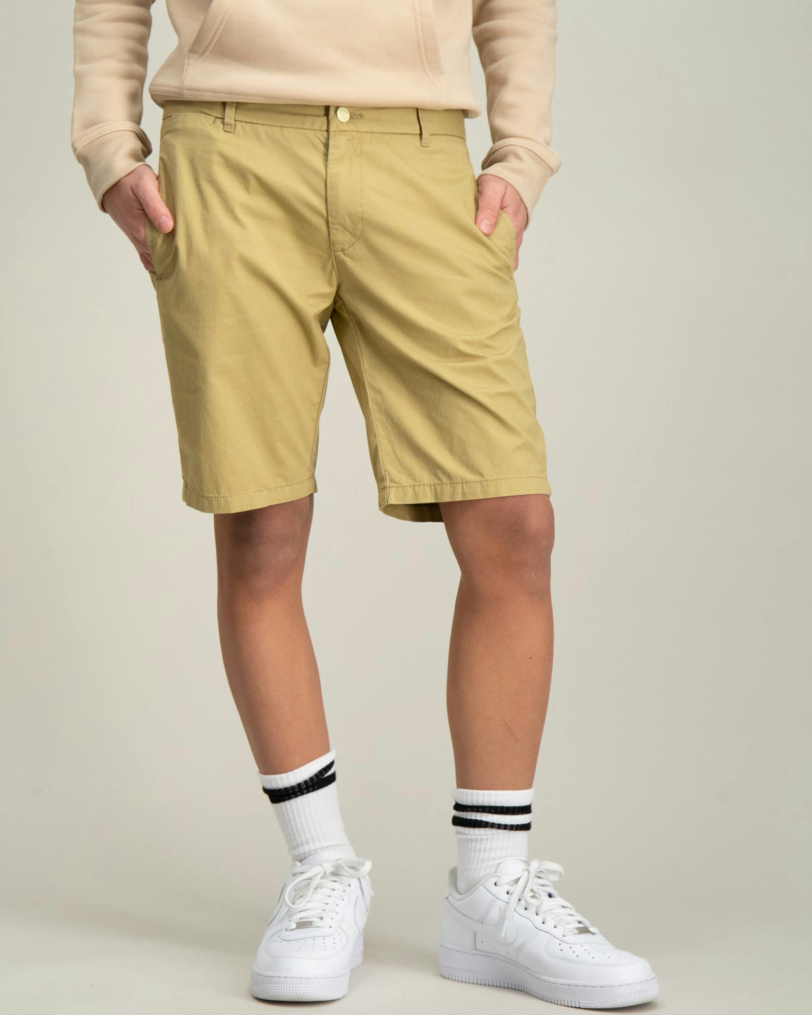 Peached pima cotton chino shorts