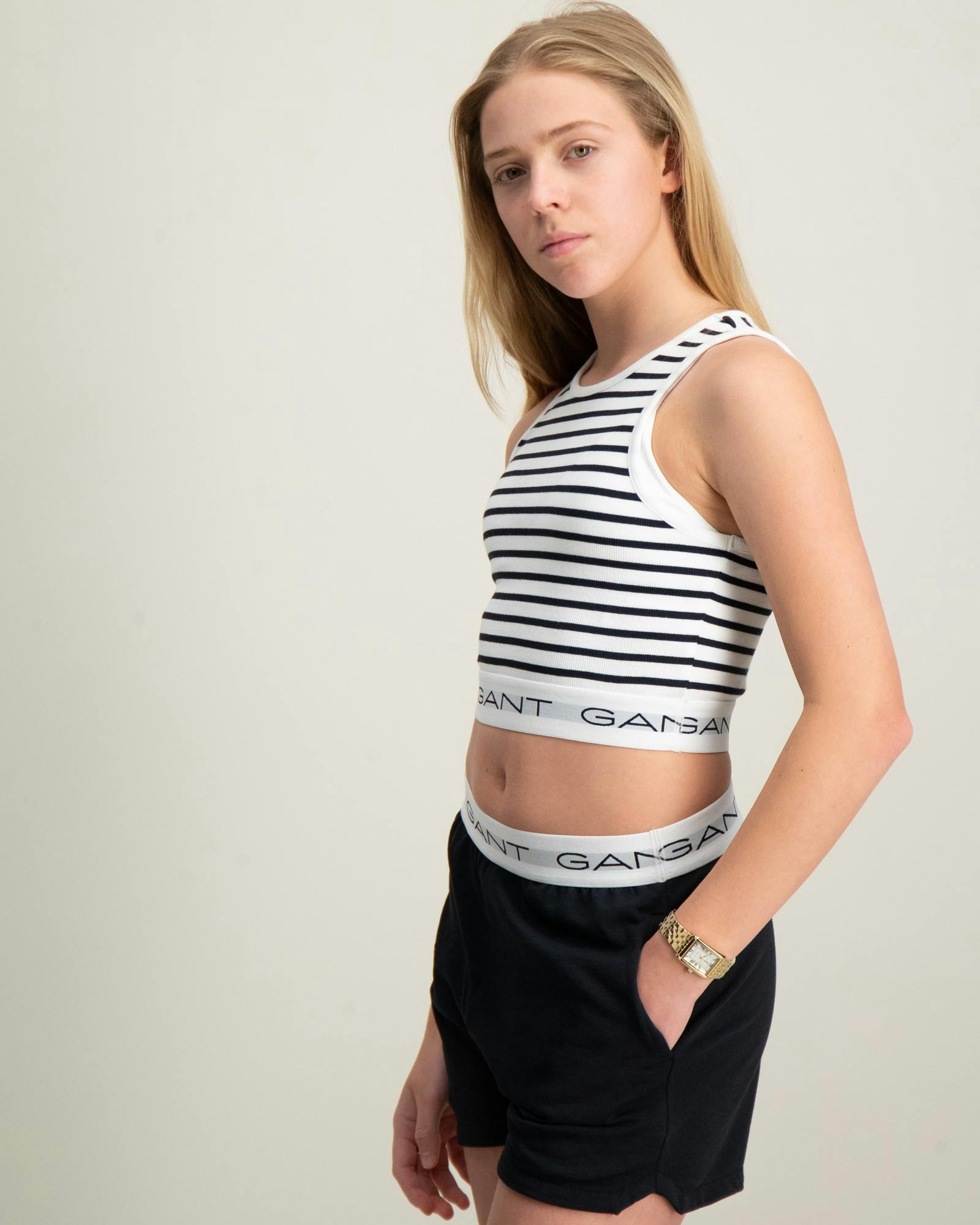 STRIPED RIBBED TANK TOP